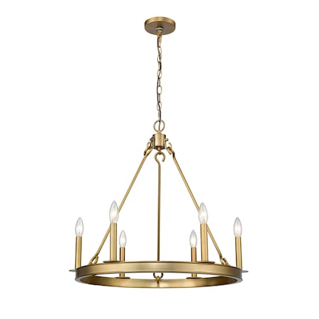 Z-Lite Barclay 6 Light Chandelier, Olde Brass 482R-6OBR